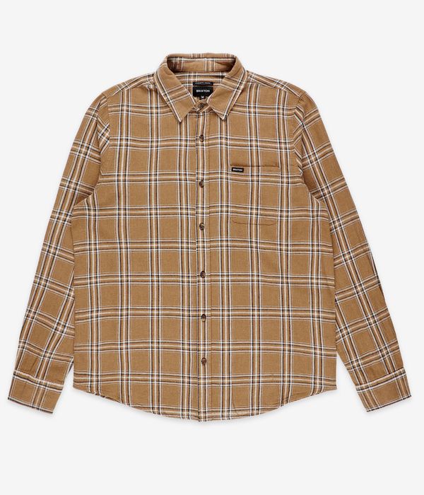 Brixton Charter Linen Blend Camicia (washed cooper whitecap plaid)