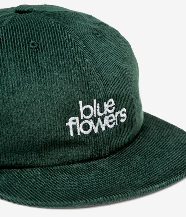Blue Flowers Longsight Cap (forest green)