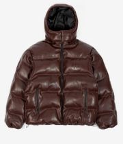 Wasted Paris Puffer Hood Faux Leather Giacca (ice brown)