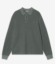 Carhartt WIP Waffle Polo-Shirt (dark scarab garment dyed)