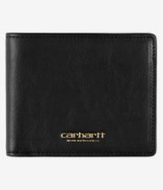 Carhartt WIP Vegas Billfold Leather Geldbeutel (black gold)