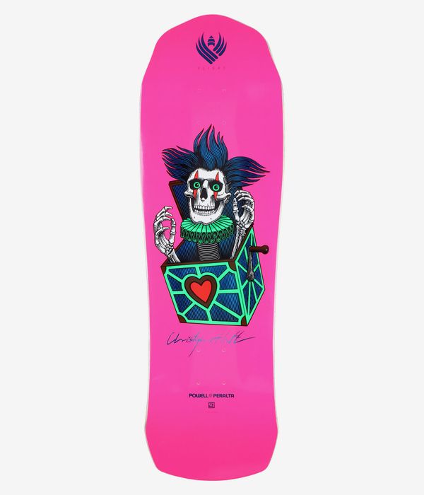 Powell-Peralta Chris Hiett Skull Flight Shape 310 9.5" Skateboard Deck (neon pink)