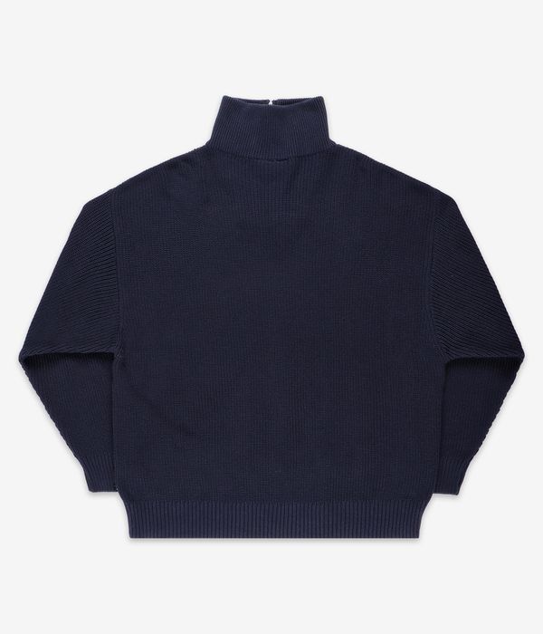 Anuell Willem Organic Knit Troyer Sweater (navy)