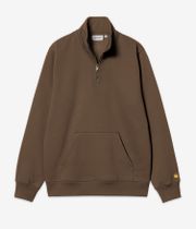 Carhartt WIP Chase Neck Zip Sweatshirt (chocoalte gold)