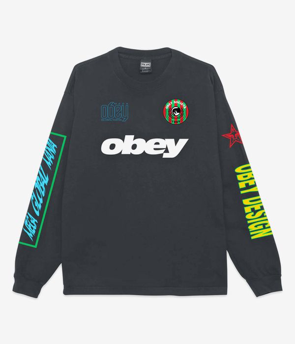 Obey Mega Global Mania Longsleeve (pigment true vintage black)