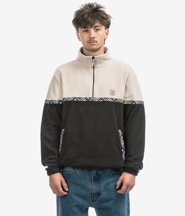 Iriedaily Monte Noe Troyer 1/2-Zip Felpa (black white)