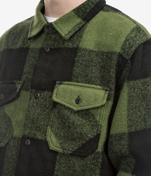 Vans Denby Fuzzy Shacket Shirt Jacke (black loden green)