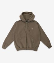 Passport Solid Workers Zip-Sweatshirt avec capuchon (khaki)