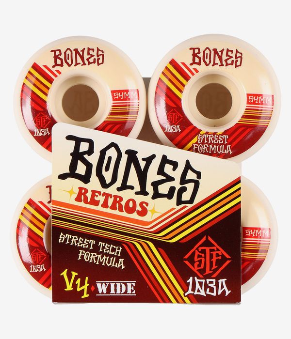 Bones STF Retros V4 Roues (white red) 54mm 103A 4 Pack