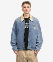 Carhartt WIP OG Detroit Cotton Camano Veste (blue dusty h brown burst washed)