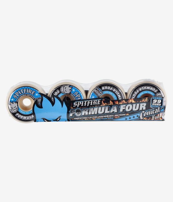 Spitfire Formula Four Conical Full Rouedas (white blue) 58mm 99A Pack de 4