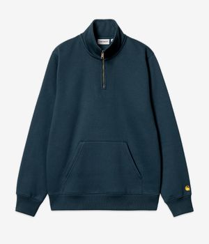 Carhartt WIP Chase Neck Zip Sweatshirt (duck blue gold)