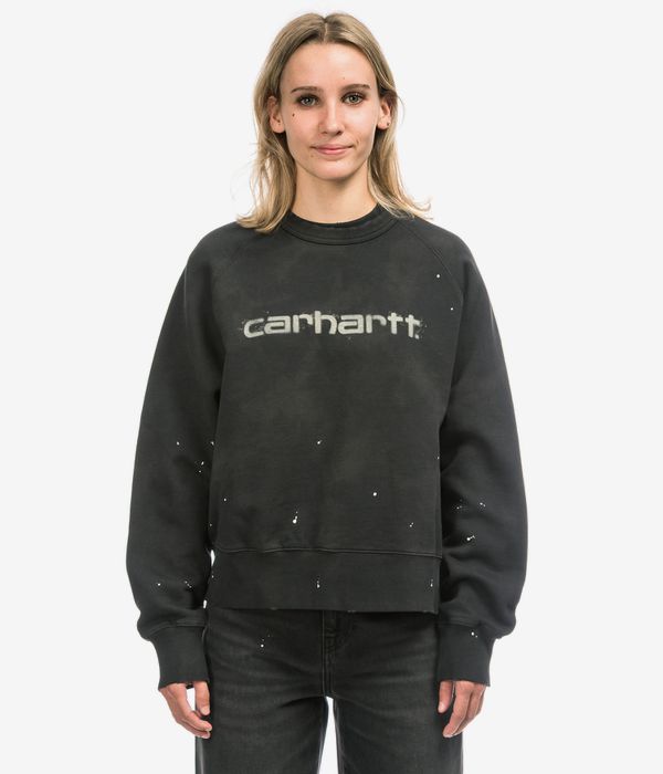 Carhartt WIP Painter Sweatshirt women (black destroy wash splatter)