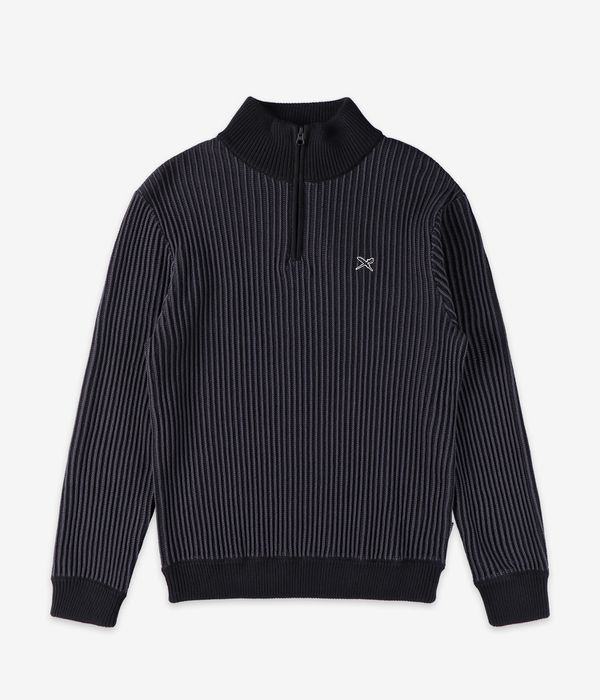 Iriedaily La Flag 1/4-Zip Felpa (black anthracite)