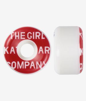 Girl Sans Conical Wielen (white red) 56mm 99A 4 Pack