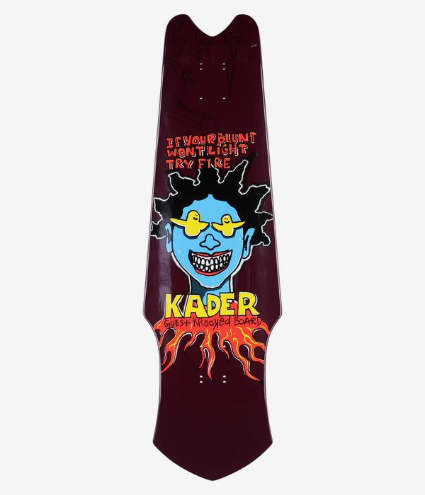 Krooked Kader Guest Tri-Plane 9.75" Skateboard Deck (maroon)