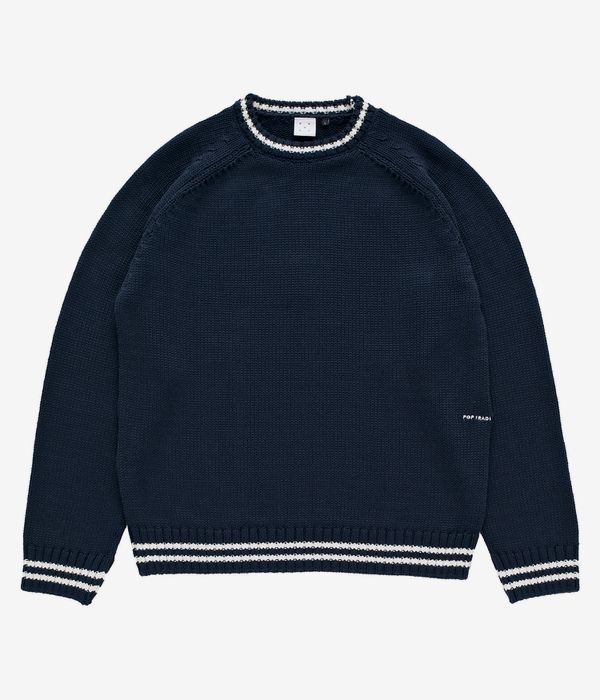 Pop Trading Company Knitted Logo Sweatshirt (navy)