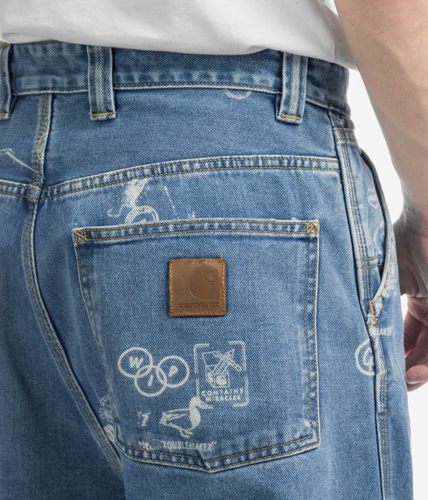 Carhartt WIP Stamp Organic Cotton Maitland Jeansy (print blue bleached)