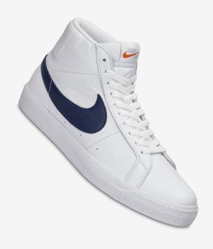 Nike SB Zoom Blazer Mid Iso Shoes (white navy safety orange)