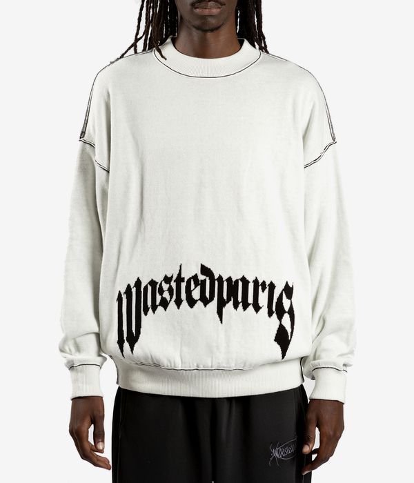 Wasted Paris Pitcher Reverse Sweatshirt (white black)