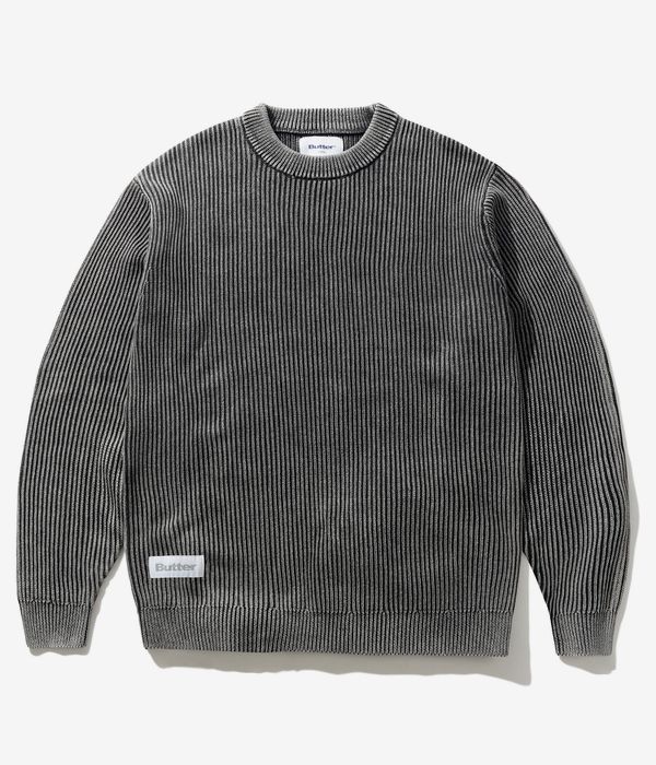 Butter Goods Bleach Knit Sweatshirt (black)