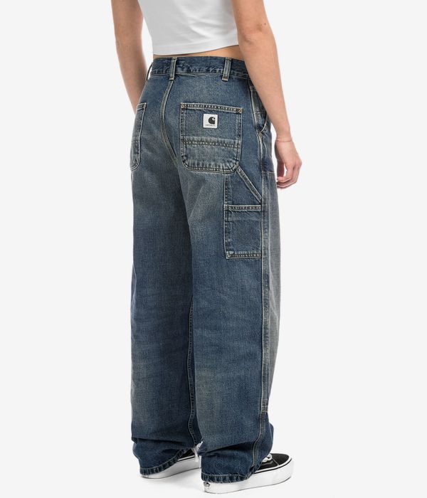 Carhartt WIP W' Brandon Double Knee Pant Camano Jeans women (blue dark used wash)