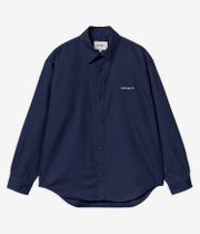 Carhartt WIP Module Script Arlington Hemd (air force blue white rigid)