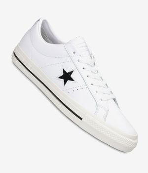 Shop Converse CONS One Star Pro Leather Shoes (white black egret 