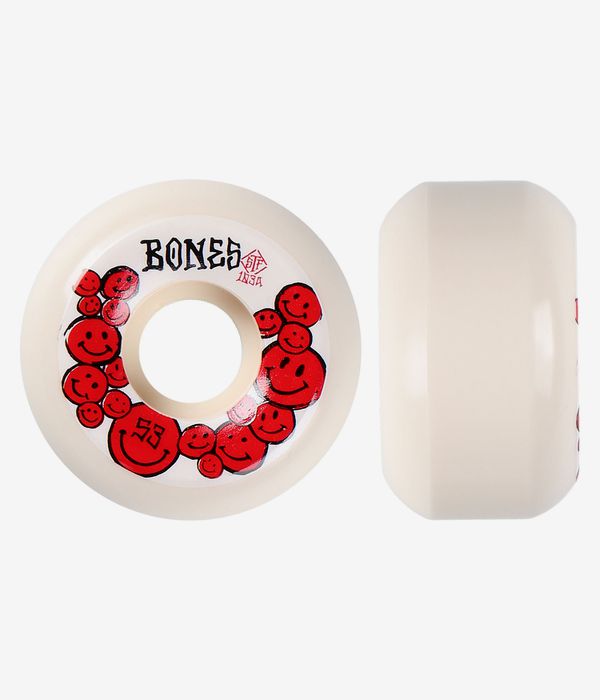 Bones STF Happiness V5 Wielen (white red) 53mm 103A 4 Pack