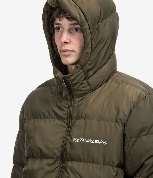 Poetic Collective Hooded Puffer Jacke (olive)