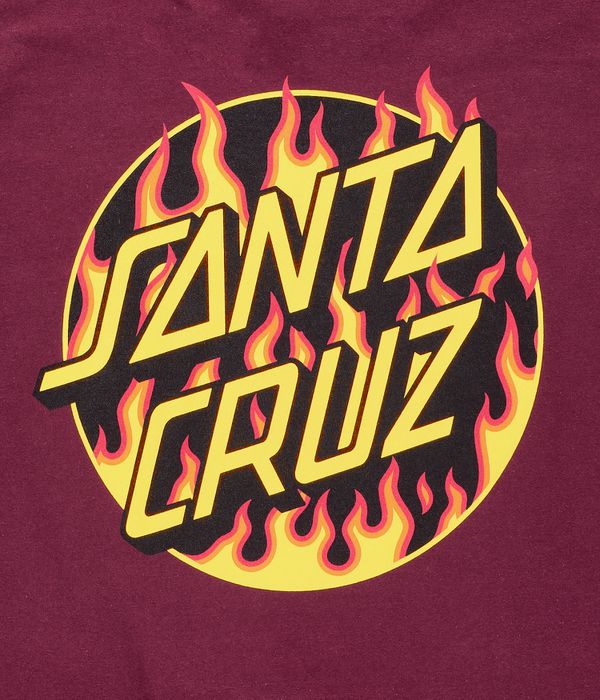 Thrasher x Santa Cruz Flame Dot Camiseta (burgundy)