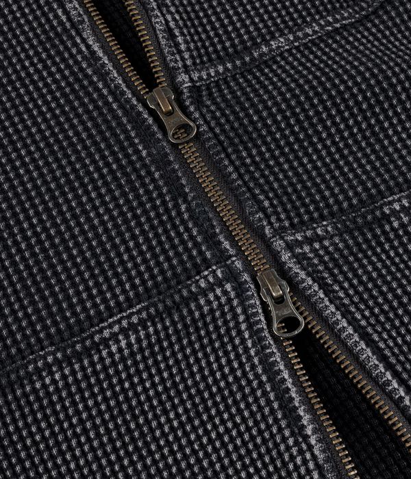 Dime Premium Waffle Felpa Hoodie con zip (faded black)