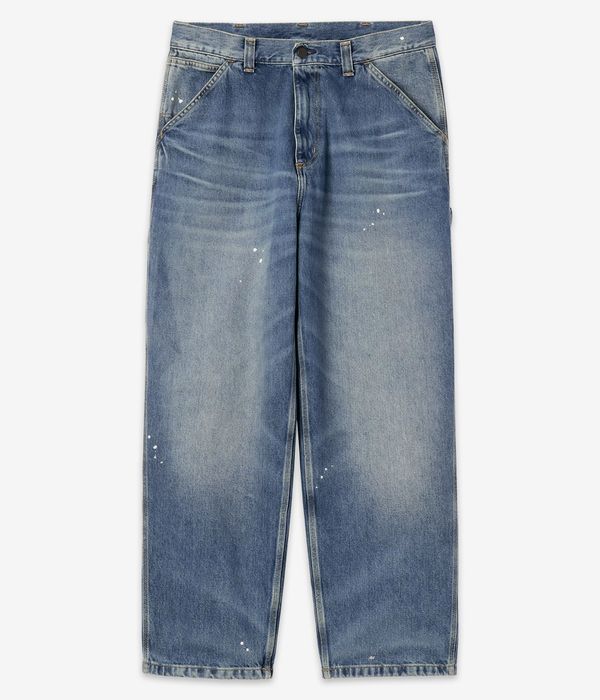 Carhartt WIP Single Knee Pant Pantalons (blue destroy wash splatter)