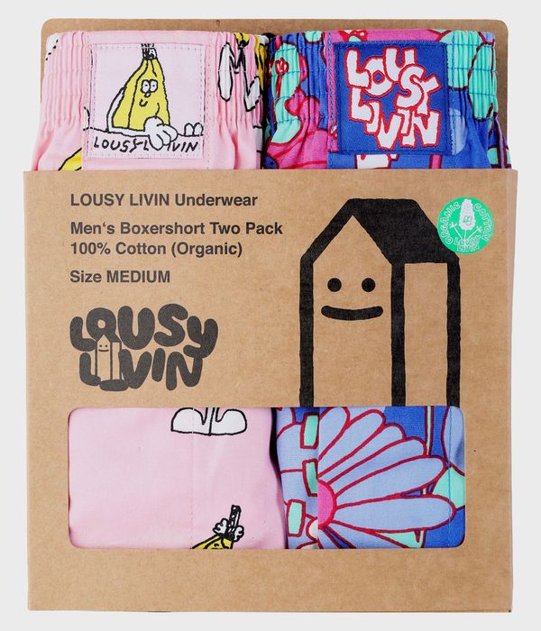 Lousy Livin Butterlfy & Pink Banana Boxershorts (pink) 2 Pack