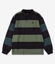 Vans 2 Tone Stripe Ward Rugby Longues Manches (black green balsam)