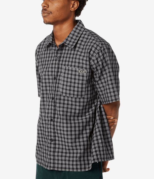 HUF Stretch Micro Plaid Hemd (black)