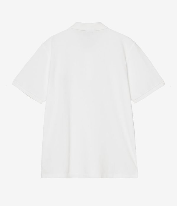 Carhartt WIP American Script Garment Washed Polo-Shirt (white)