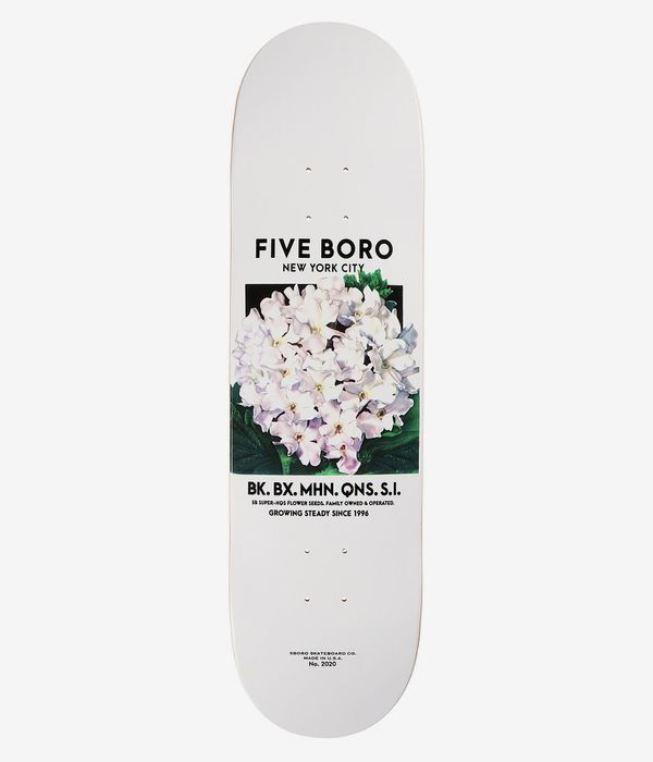 5BORO Flower Seed 8.5" Tabla de skate (white)