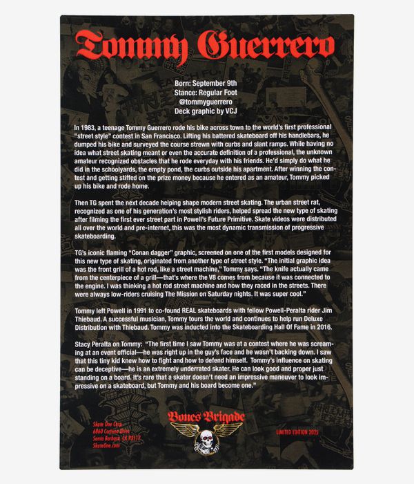 Powell-Peralta Guerrero BB S16 Limited Edition 9.75" Skateboard Deck (black gold)