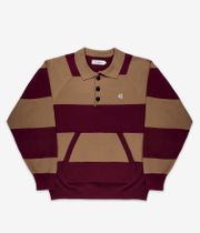 Evisen High Gauge Knit Rugby Sweater (burgundy)