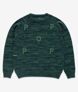 Pop Trading Company Knitted Melange Logo Sweatshirt (navy juniper)