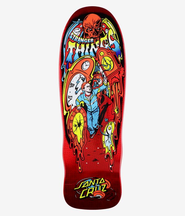 Santa Cruz x Stranger Things Grabke Max Melting Clock 9.7" Skateboard Deck (red)