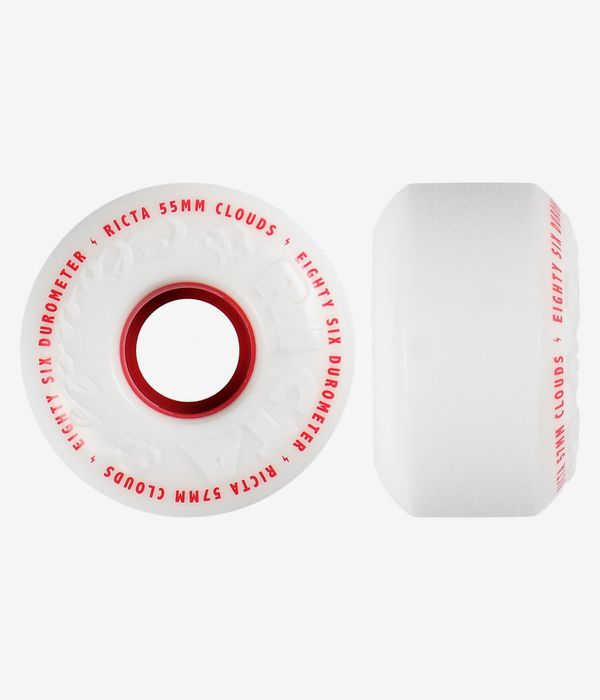 Ricta Clouds Wielen (white red) 55mm 86A 4 Pack