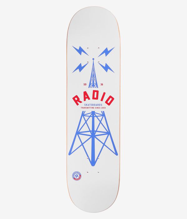 Radio Tower 8.125" Skateboard Deck (white)