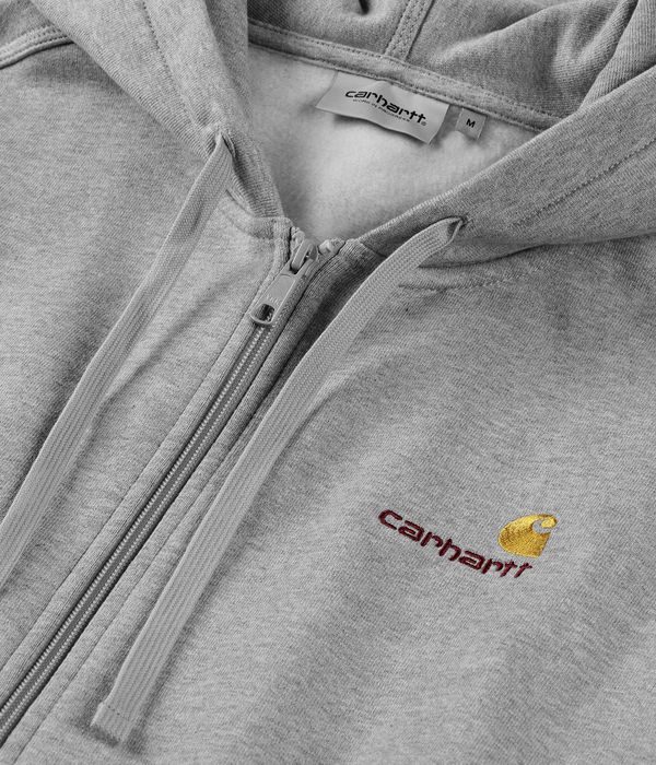 Carhartt WIP American Script Bluza z Kapturem na Zamek (grey heather)