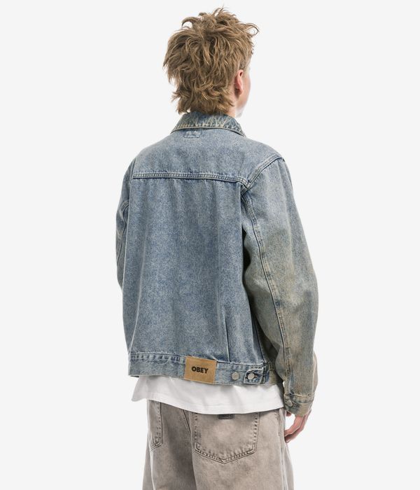 Obey Base Trucker Jacket (heavy vintage light indigo)