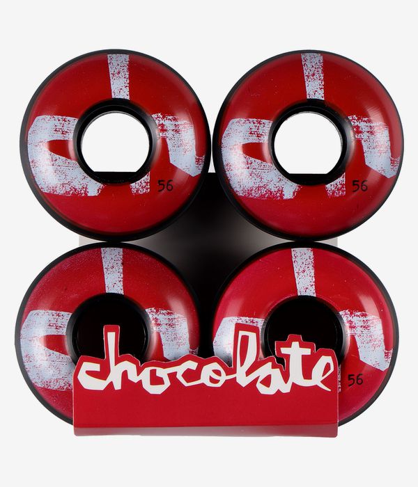 Chocolate Chunk Cruiser Wheels (black red) 56mm 80A 4 Pack