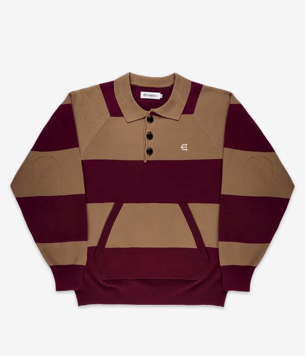 Evisen High Gauge Knit Rugby Sweatshirt (burgundy)
