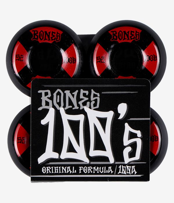 Bones 100's-OG #4 V5 Wielen (black red) 52mm 100A 4 Pack