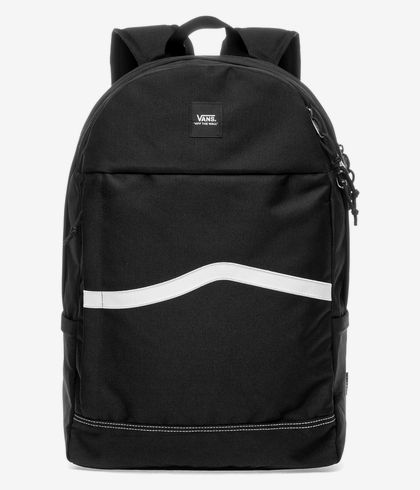 vans construct backpack black white